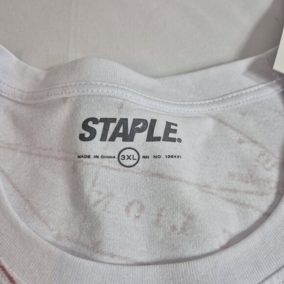 Staple Mens T Shirt Size 3XL White Graphic Printed Logo 100% Cotton (63) - Picture 5 of 12